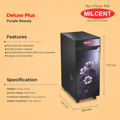 Deluxe plus Model ( Milcent Premium Attachakki Fully Automatic Best Domestic Flour Mill)